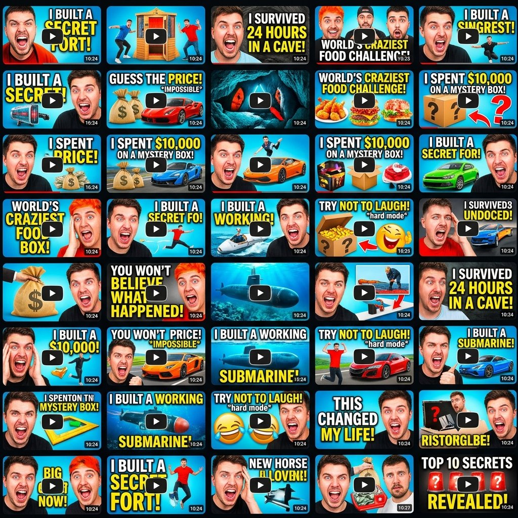 High performing YouTube thumbnails